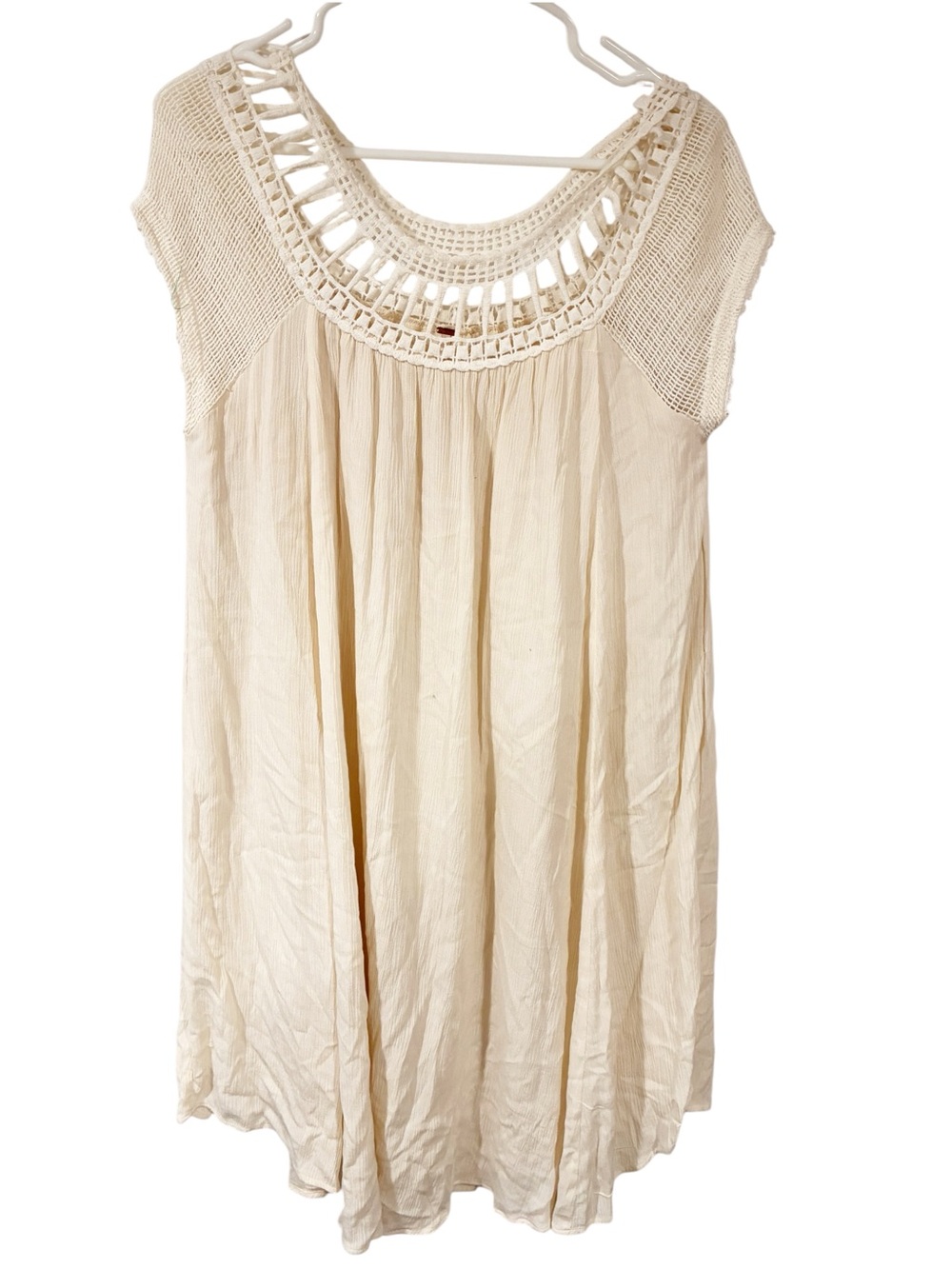 Free People Boho Sundancer Crochet Dress Cream Size Medium